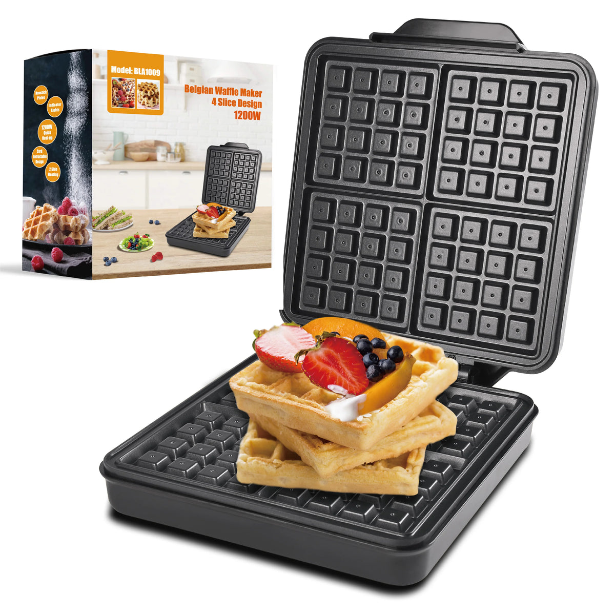Nonstick Belgian And Classic Waffle Maker With Easy Cleanup