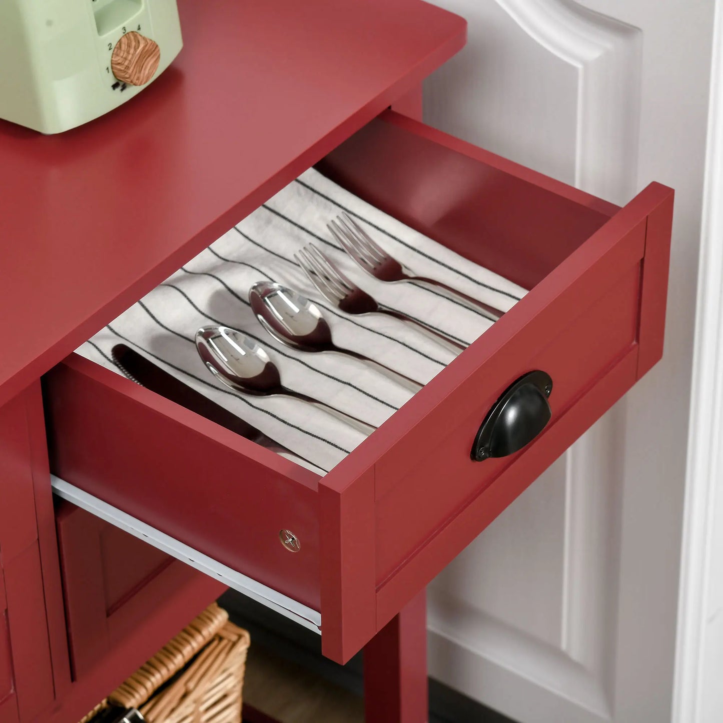 HOMCOM Modern Sideboard Buffet Cabinet With Four Drawer Storage