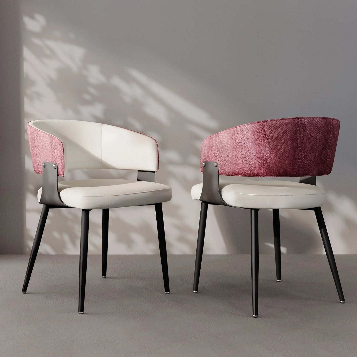 Stylish Upholstered Dining Chair With Padded Seat And Metal Frame