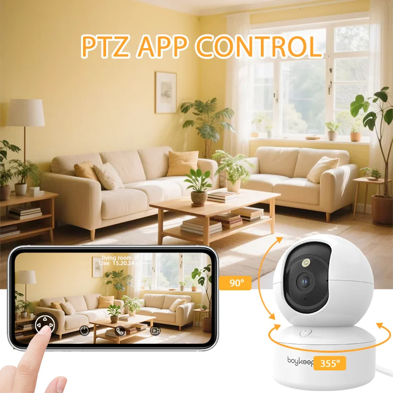 BoyKeep Smart Security Camera With Pan Tilt Night Vision