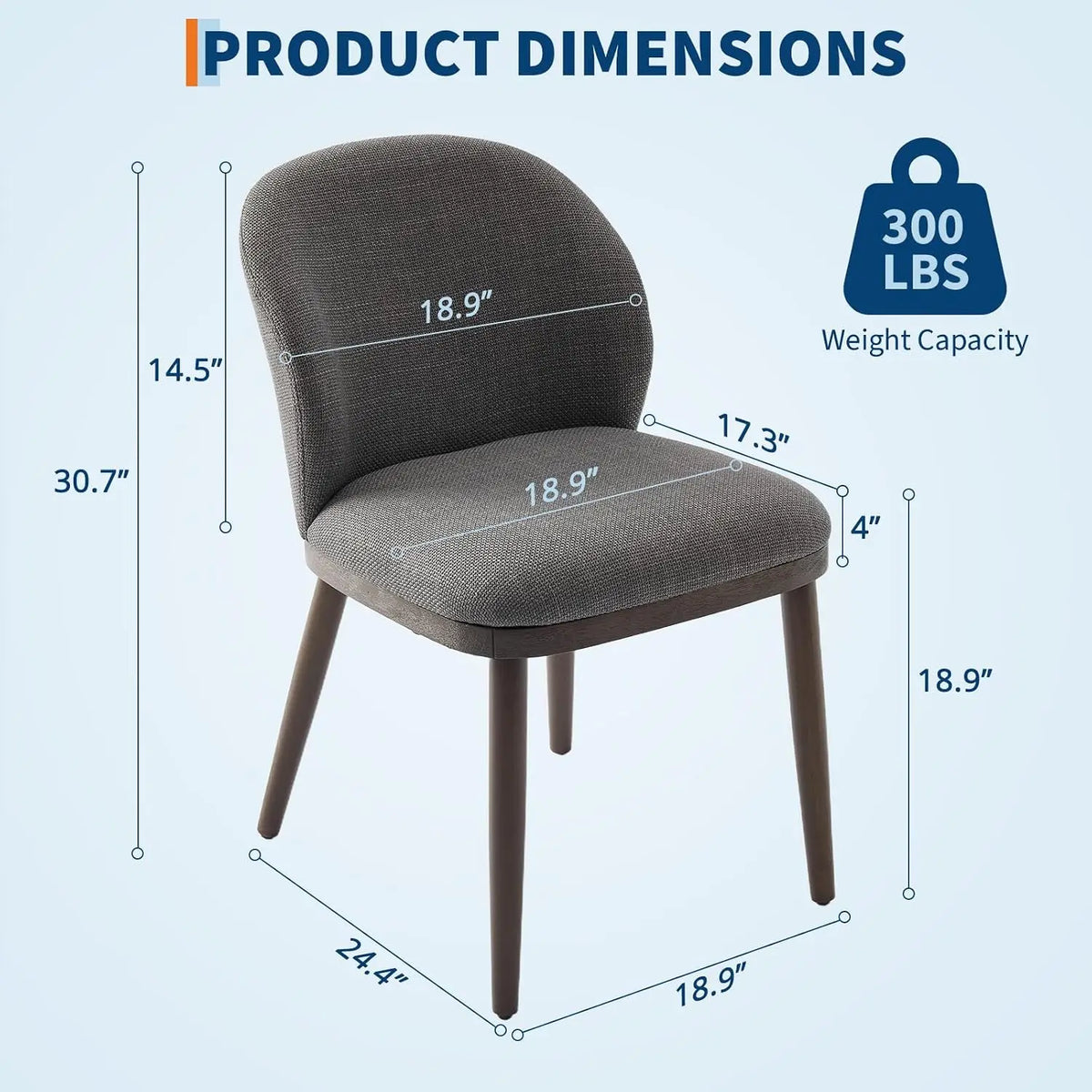Garvee Set Of 2 Dining Chairs Ergonomic Upholstered Comfy Luxury Dining Chairs 265 Lbs Capacity for Dining Room, Kitchen, Restaurant 