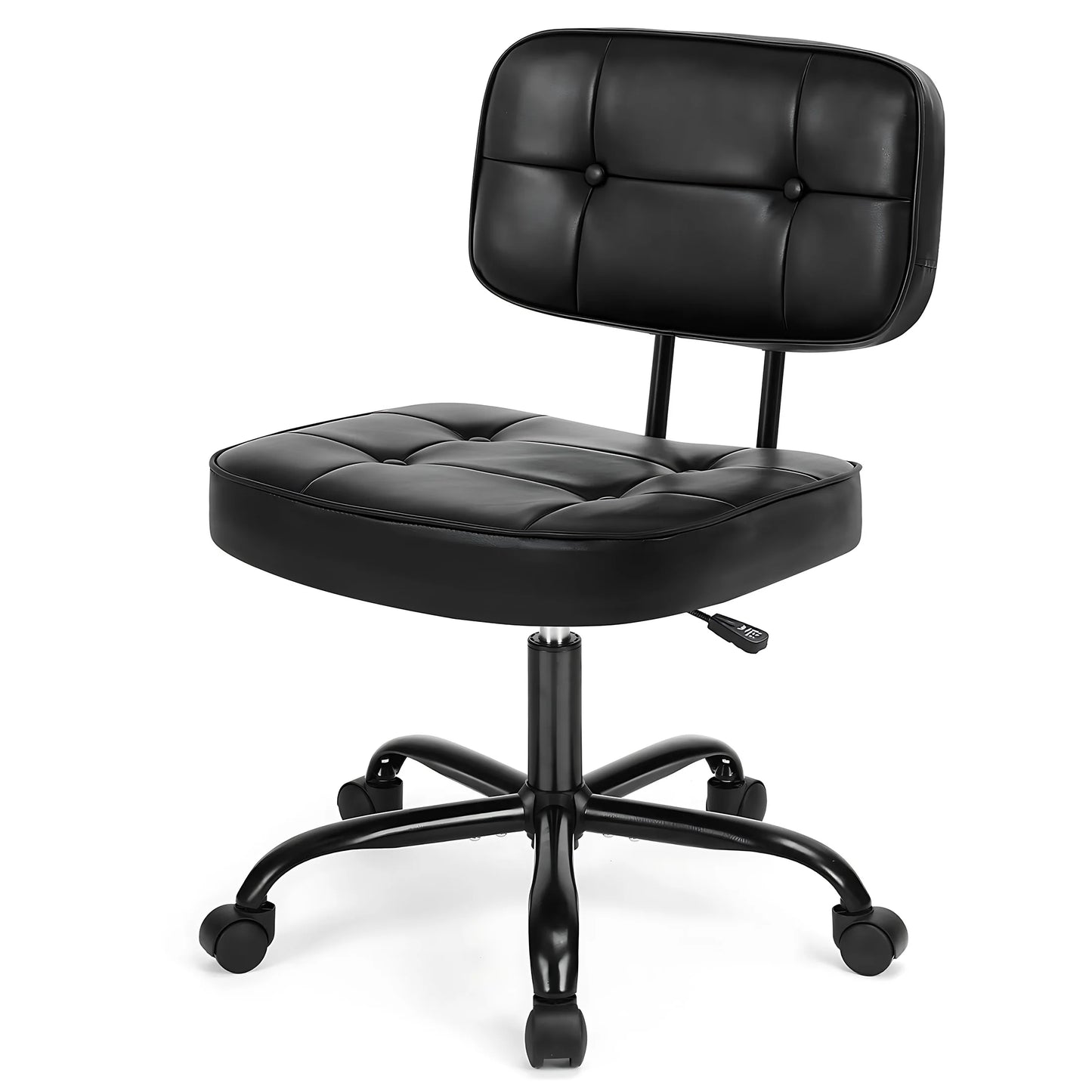 JHK Armless PU Leather Ergonomic Office Chair With Lumbar Support