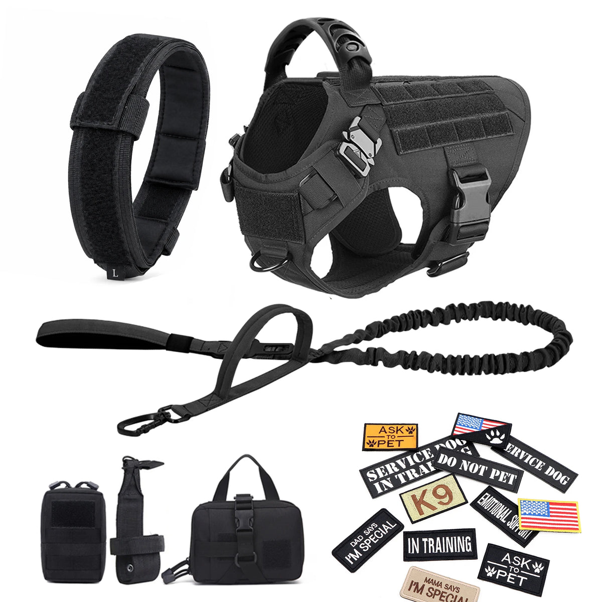 PETRAVEL Tactical Dog Harness Vest With Padded Quick Release Buckle