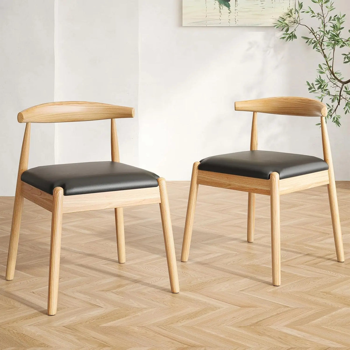 FARINI Mid-Century Modern Dining Chairs With Solid Wood Legs