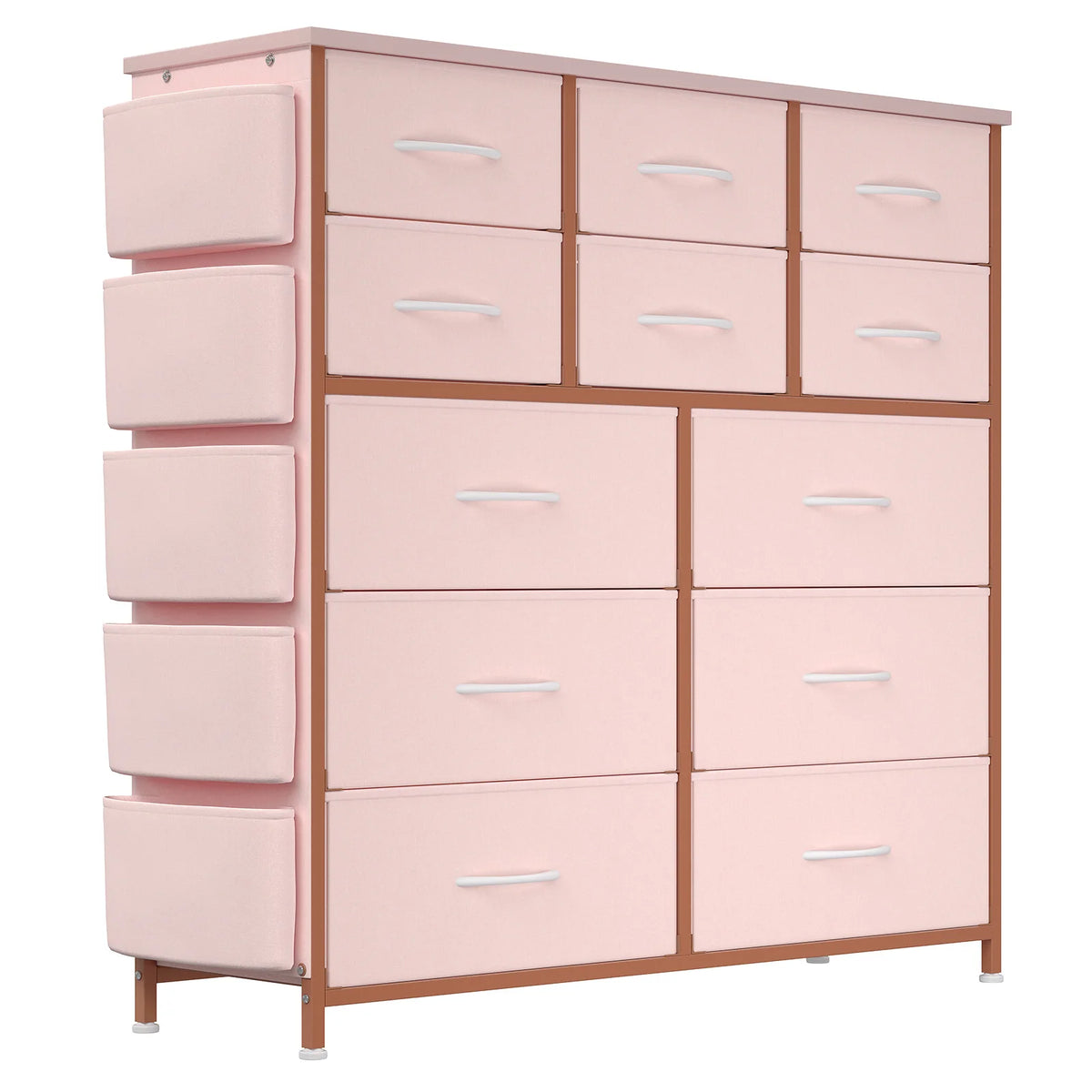 HiMISS 12 Drawer Fabric Storage Bedroom Dresser With Metal Frame