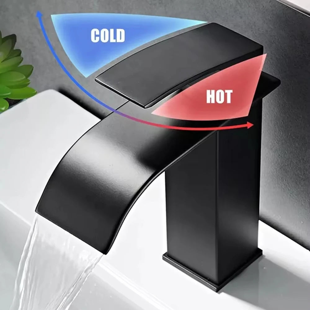 MYQualife Waterfall Basin Faucet Single Handle Hot And Cold Mixer