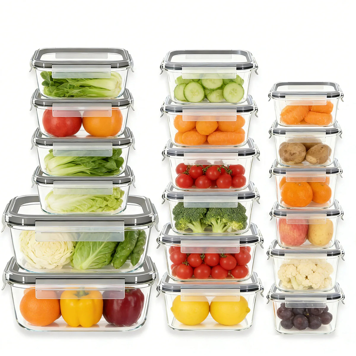 Glass Food Storage Containers With Airtight Lids Leakproof Meal Prep