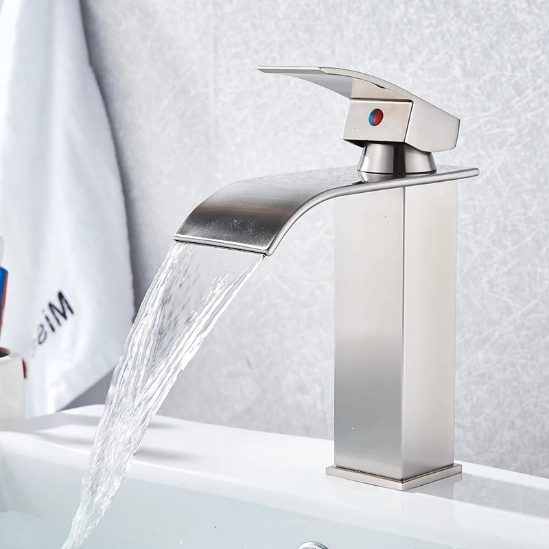MYQualife Waterfall Basin Faucet Single Handle Hot And Cold Mixer