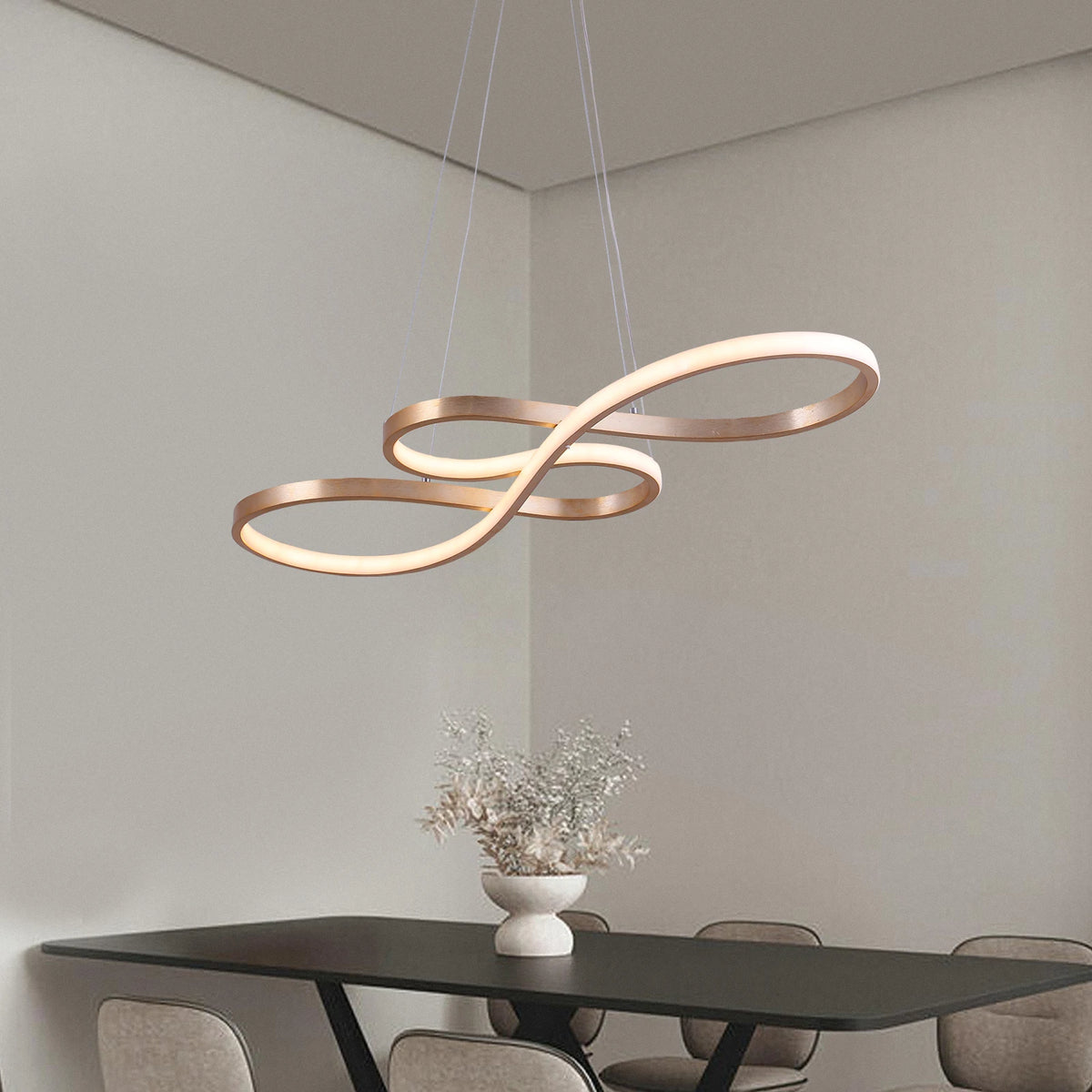 GreeLustr Dimmable LED Acrylic Polished Chrome Pendant Chandelier