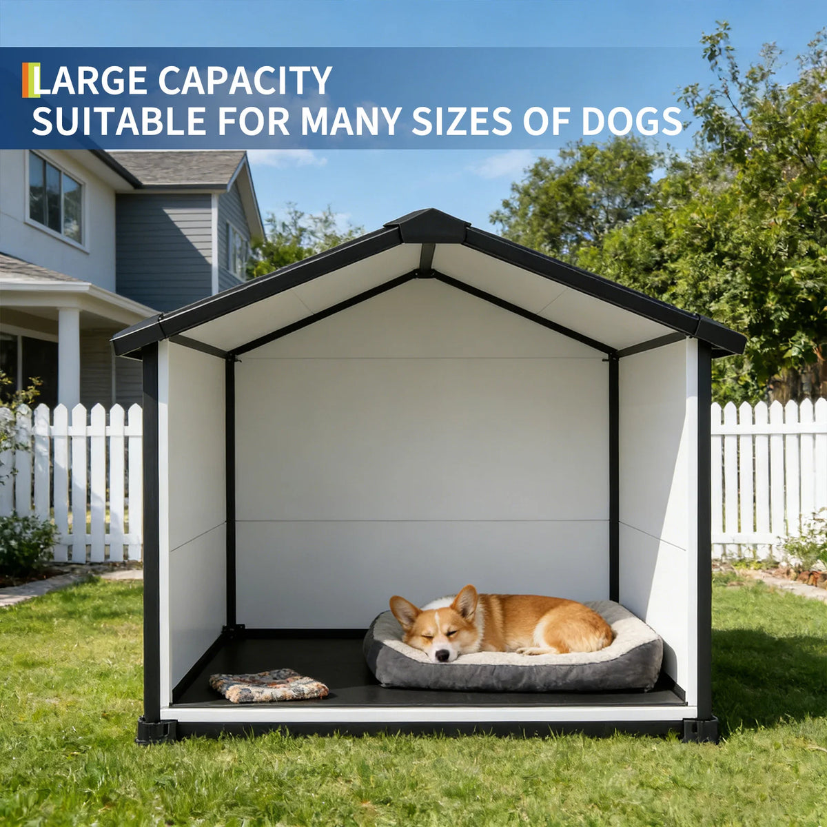 Large Waterproof Plastic Dog House With Removable Roof And Ventilation