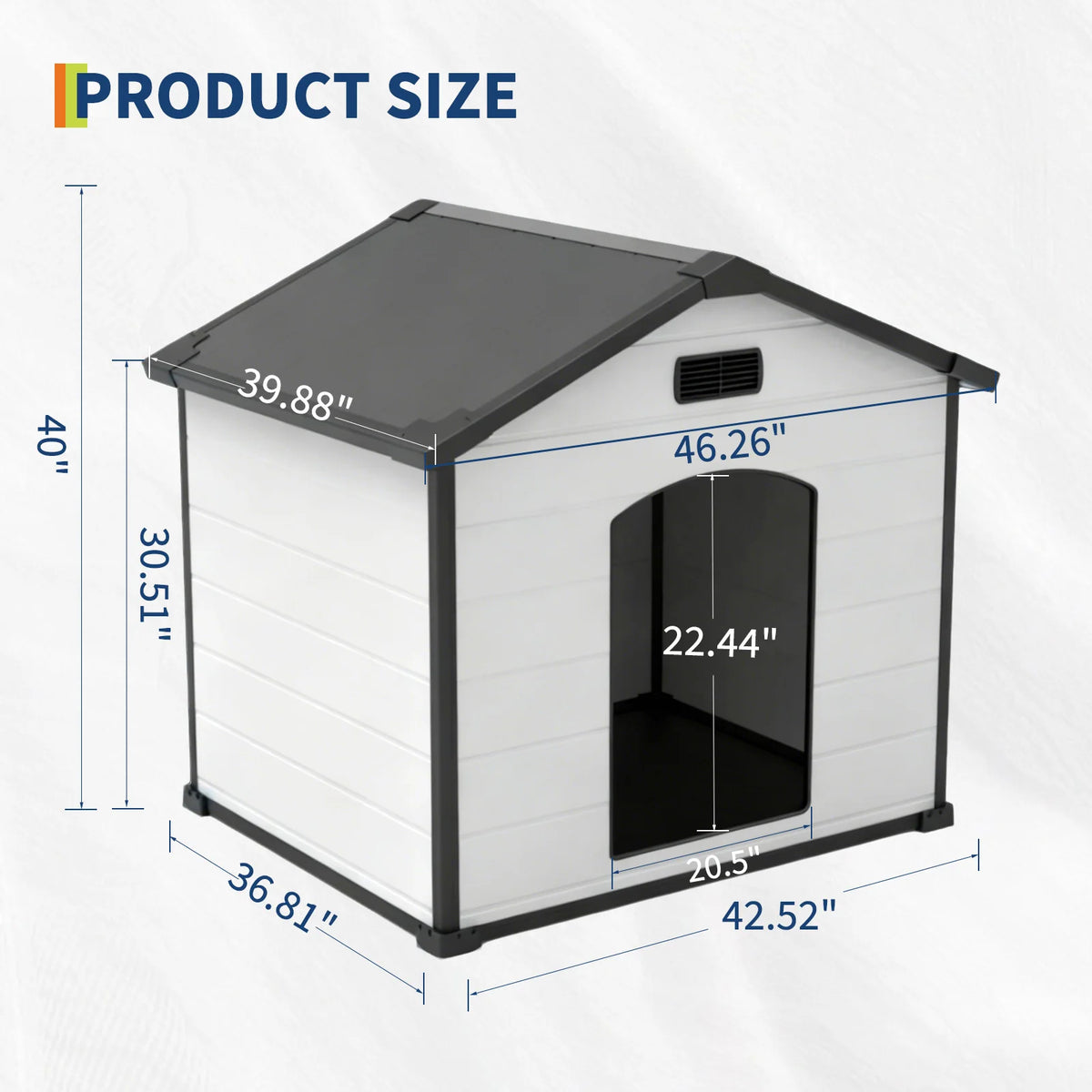Large Waterproof Plastic Dog House With Removable Roof And Ventilation