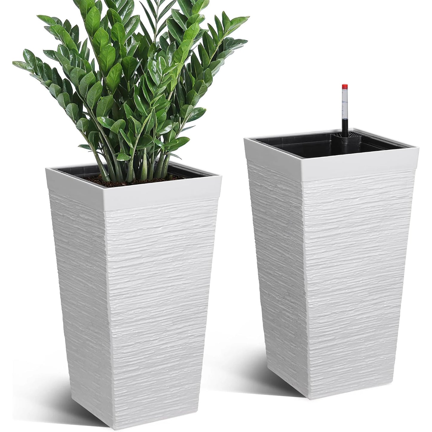 HiMiss Self Watering Planter With Drainage And Water Monitor