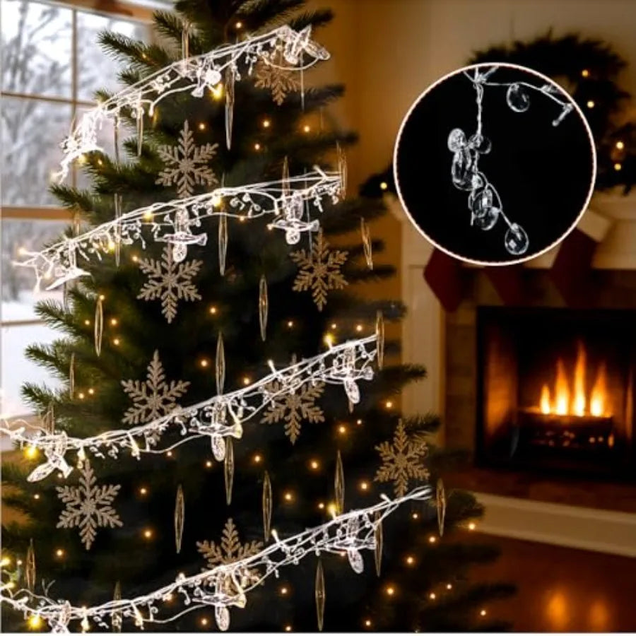 Acrylic Crystal Led Fairy Garland Waterdrop Beads Christmas Tree Decor