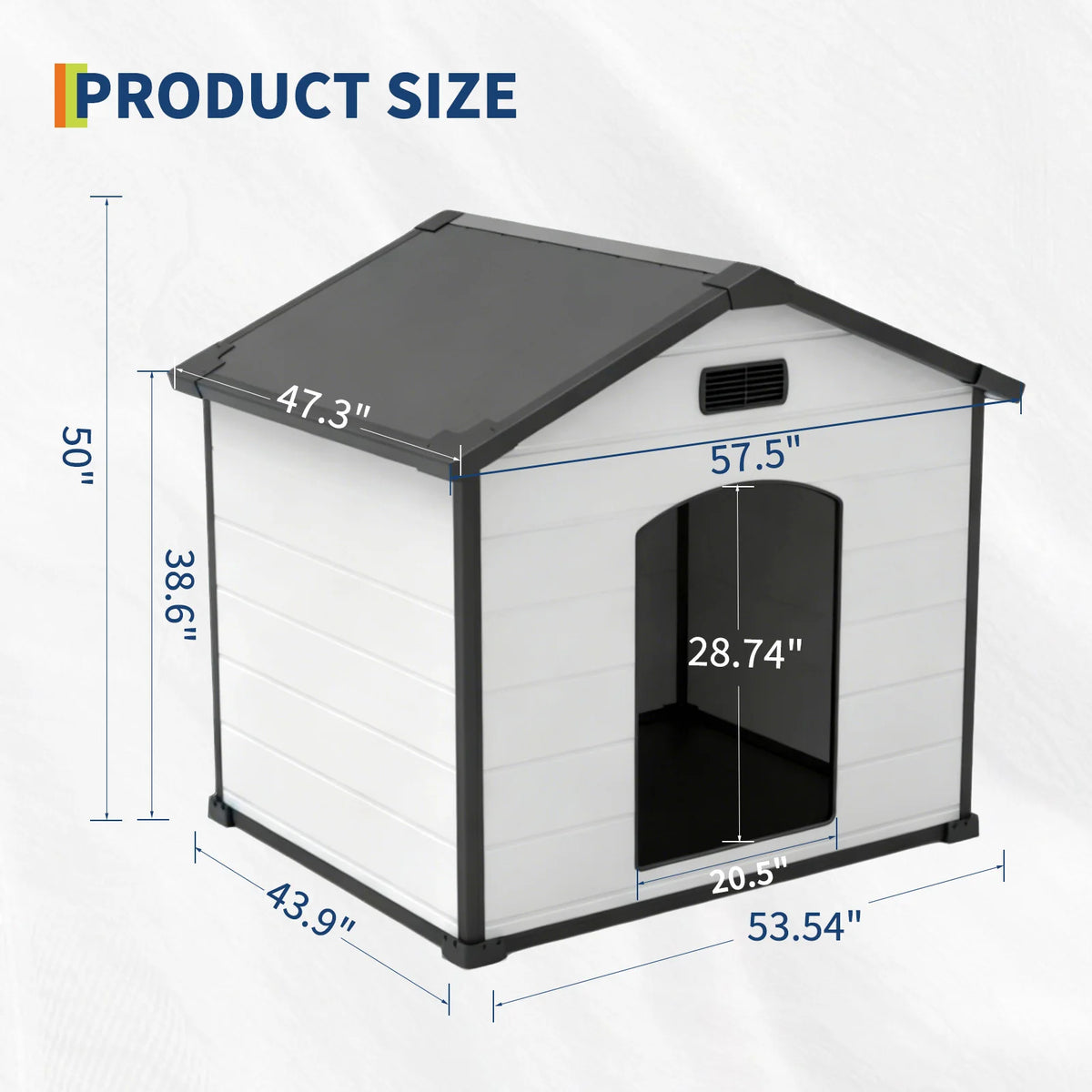 Large Waterproof Plastic Dog House With Removable Roof And Ventilation