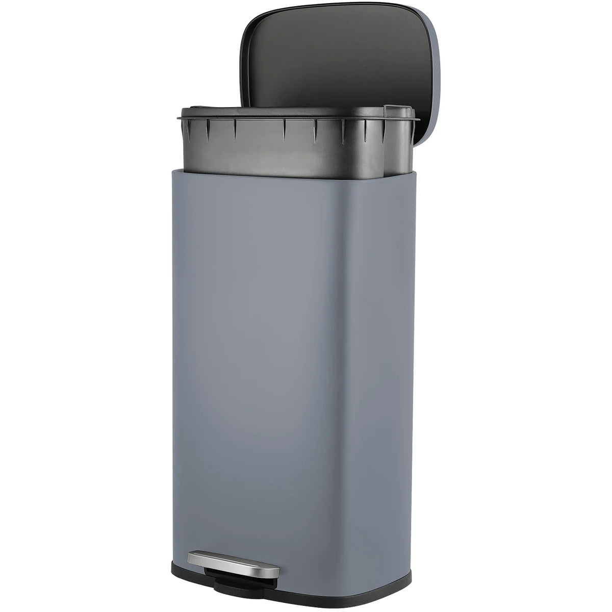 Homfa 30L Stainless Steel Step Trash Can Kitchen Garbage Can W/ Soft Close, Black,White, Silver, Gray, Red