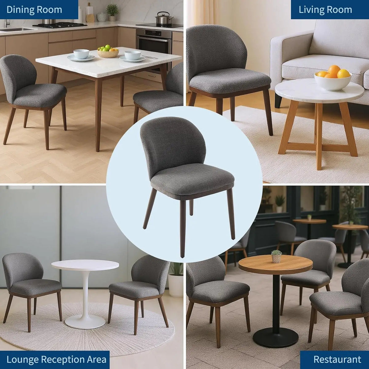 Garvee Set Of 2 Dining Chairs Ergonomic Upholstered Comfy Luxury Dining Chairs 265 Lbs Capacity for Dining Room, Kitchen, Restaurant 
