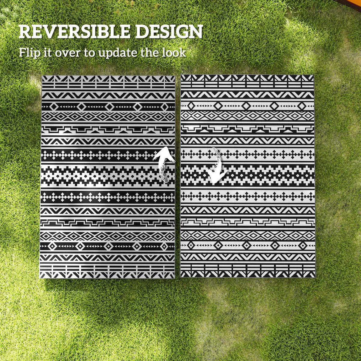 Modern Geometric Outdoor Rug Crafted From Durable Polypropylene