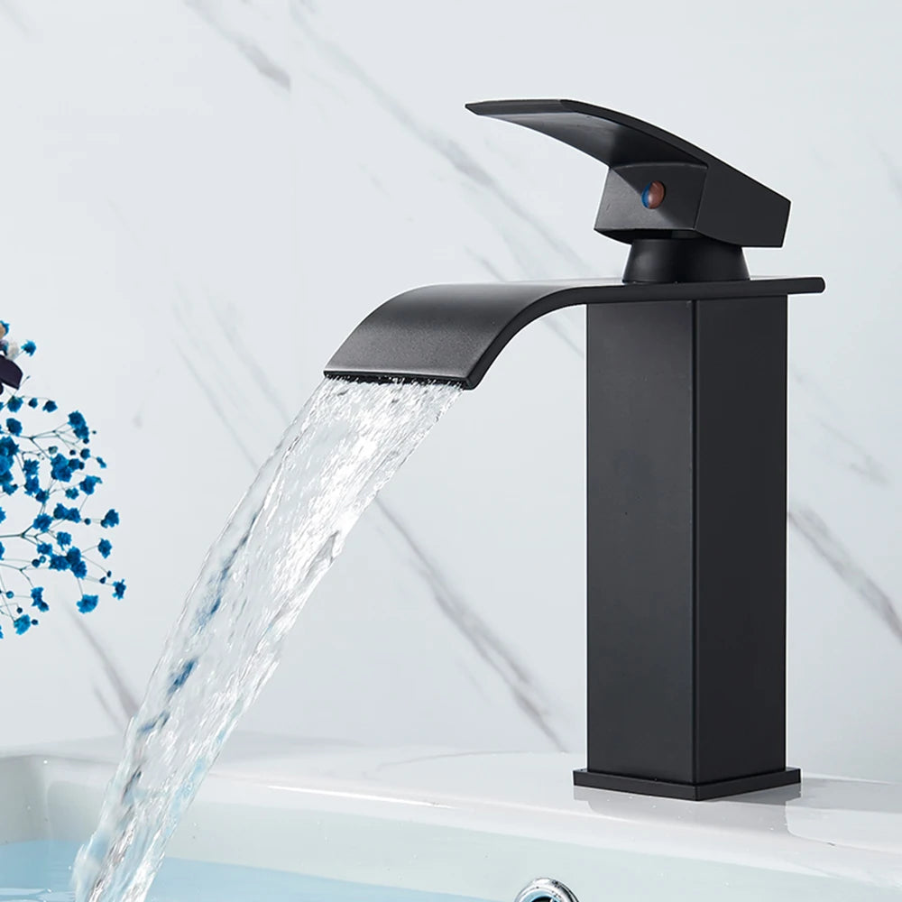 MYQualife Waterfall Basin Faucet Single Handle Hot And Cold Mixer