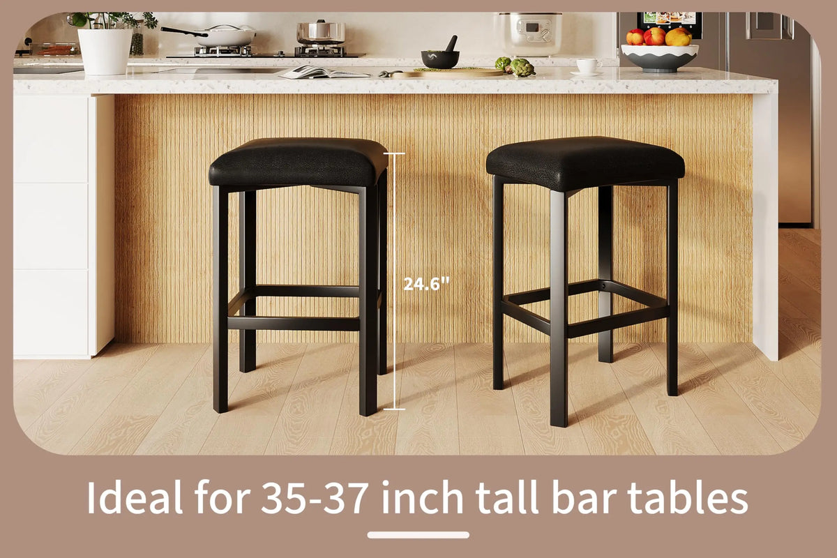 Studyset Modern Upholstered Bar Stools With Heavy Duty Metal Frames