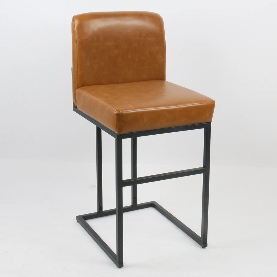HiMISS Faux Leather Upholstered Bar Stools Set For Kitchen Island