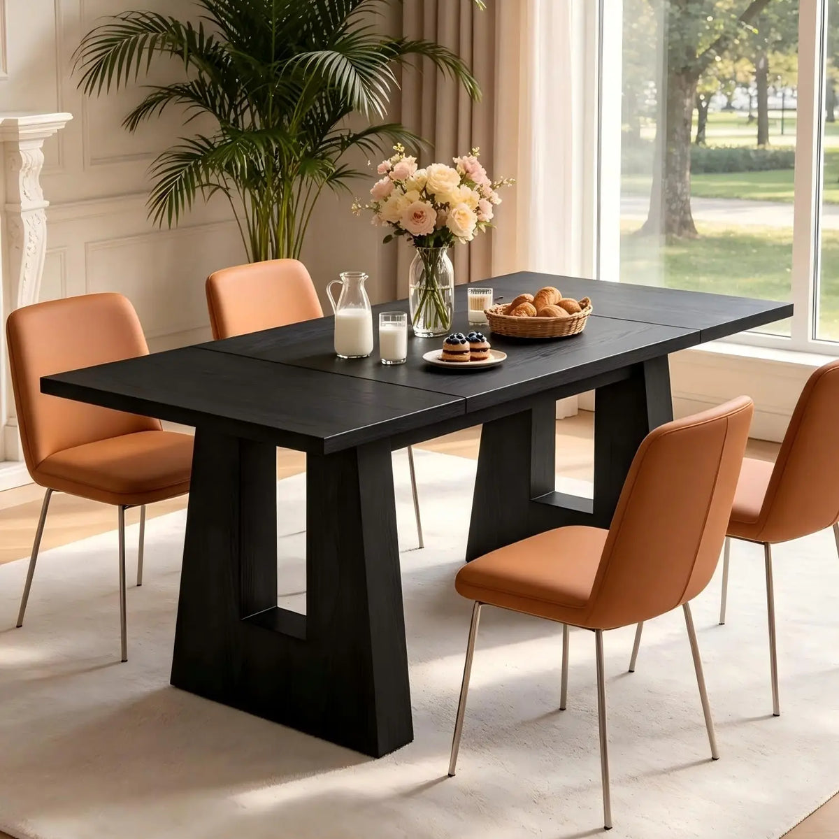 HiMISS Modern Wooden Dining Table For Kitchen And Dining Room