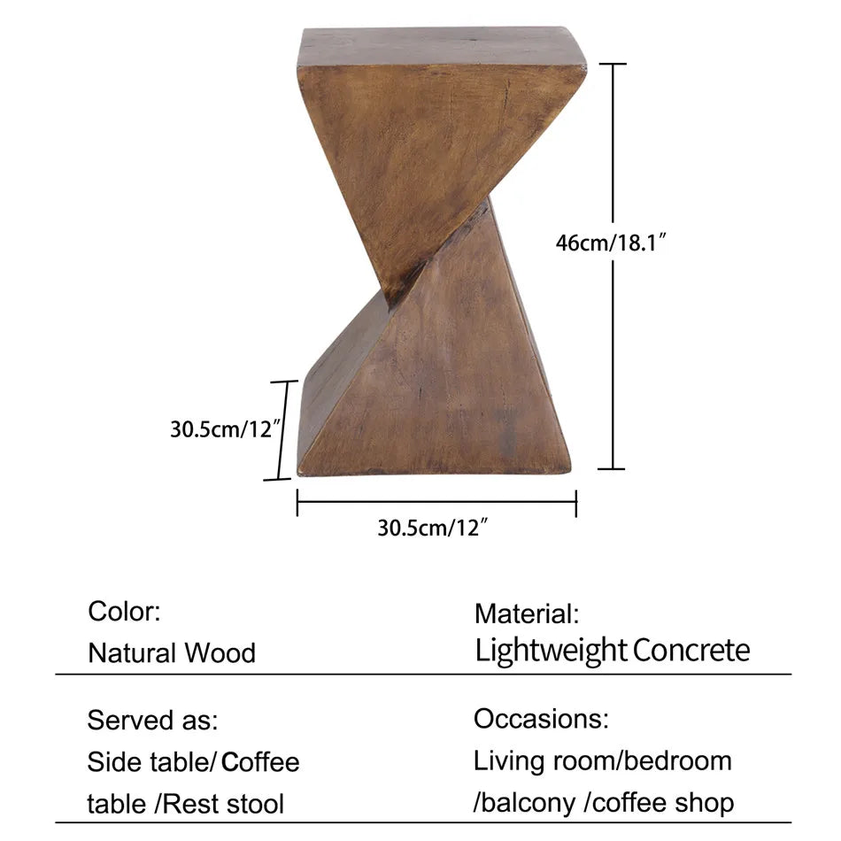 Luvodi Modern Lightweight Concrete Accent Table For Living Room