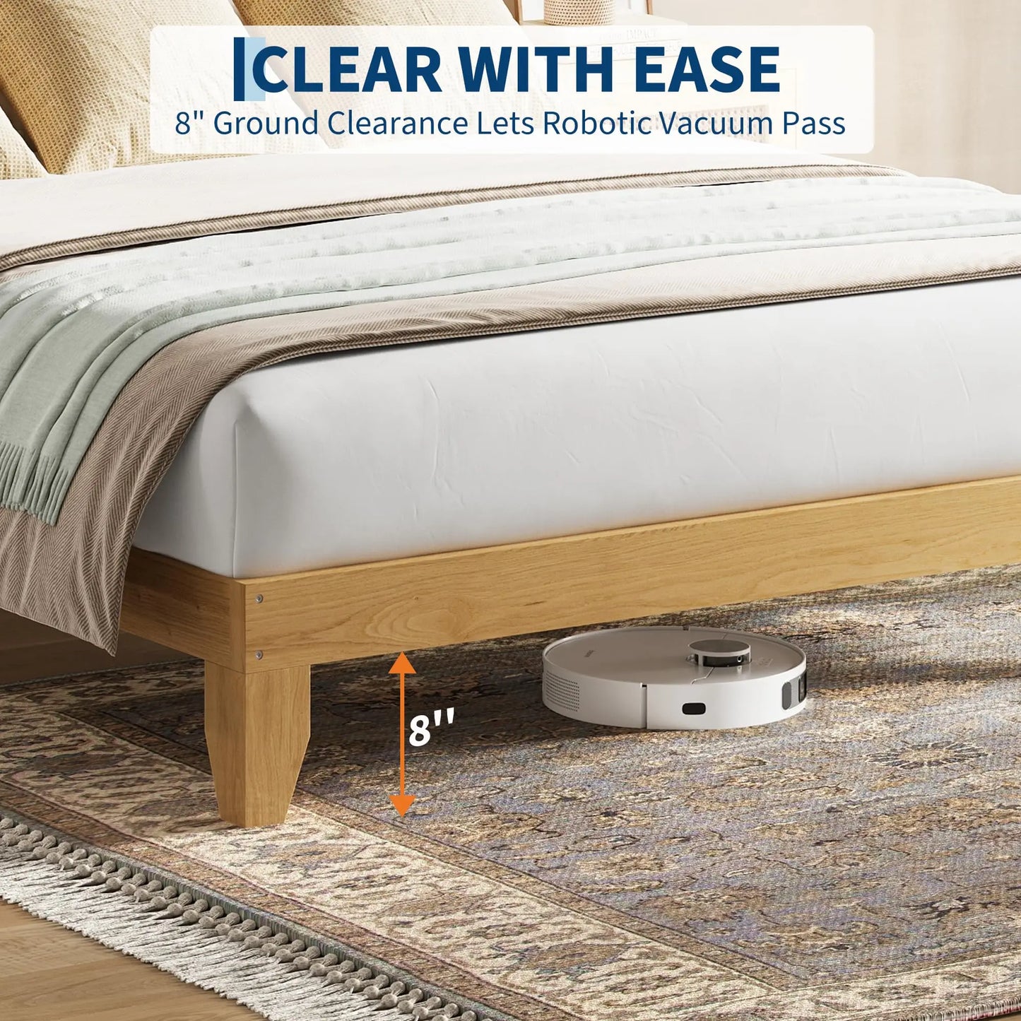 Rattan Bed Frame With Storage Headboard And LED Lighting