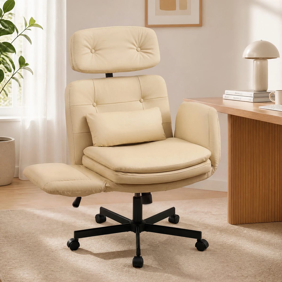 TCGBKAF Ergonomic Criss Cross Swivel Office Chair With Flip Armrests