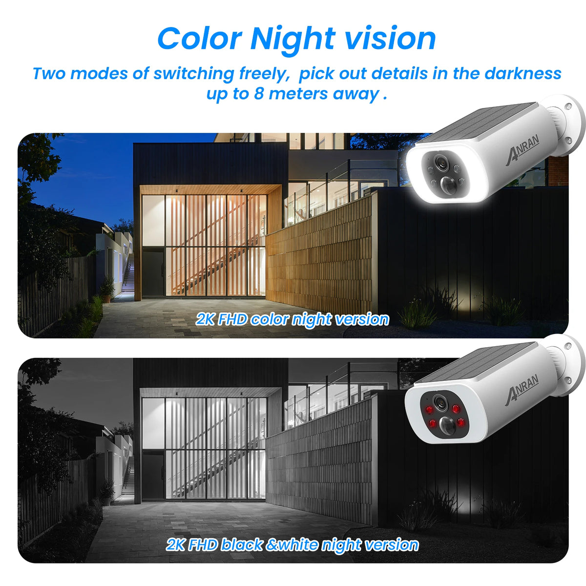 Anran 3MP Outdoor Wireless Security Camera With Solar Floodlight