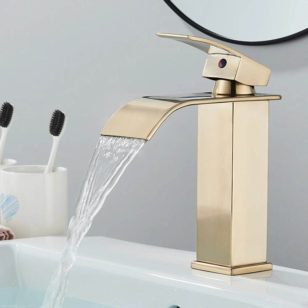 MYQualife Waterfall Basin Faucet Single Handle Hot And Cold Mixer