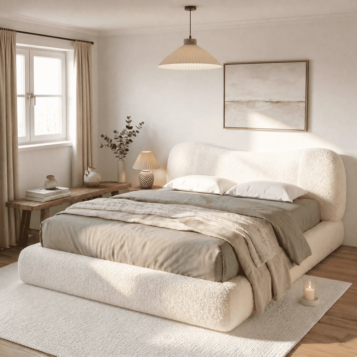 EnHomee Cloud Bed Frame With No Assembly And Noise Free Comfort