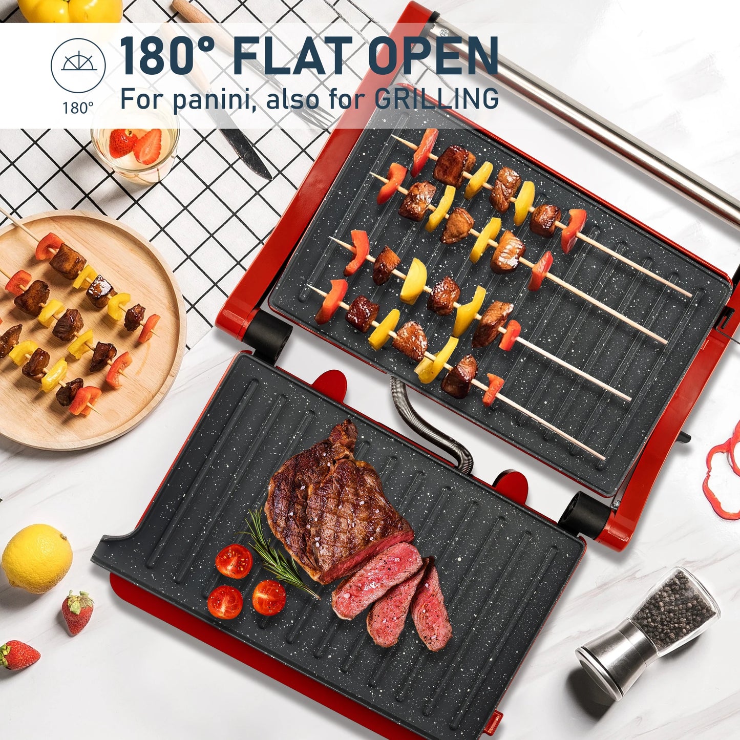 Suslas 1000W Electric Panini Press With Nonstick Plates