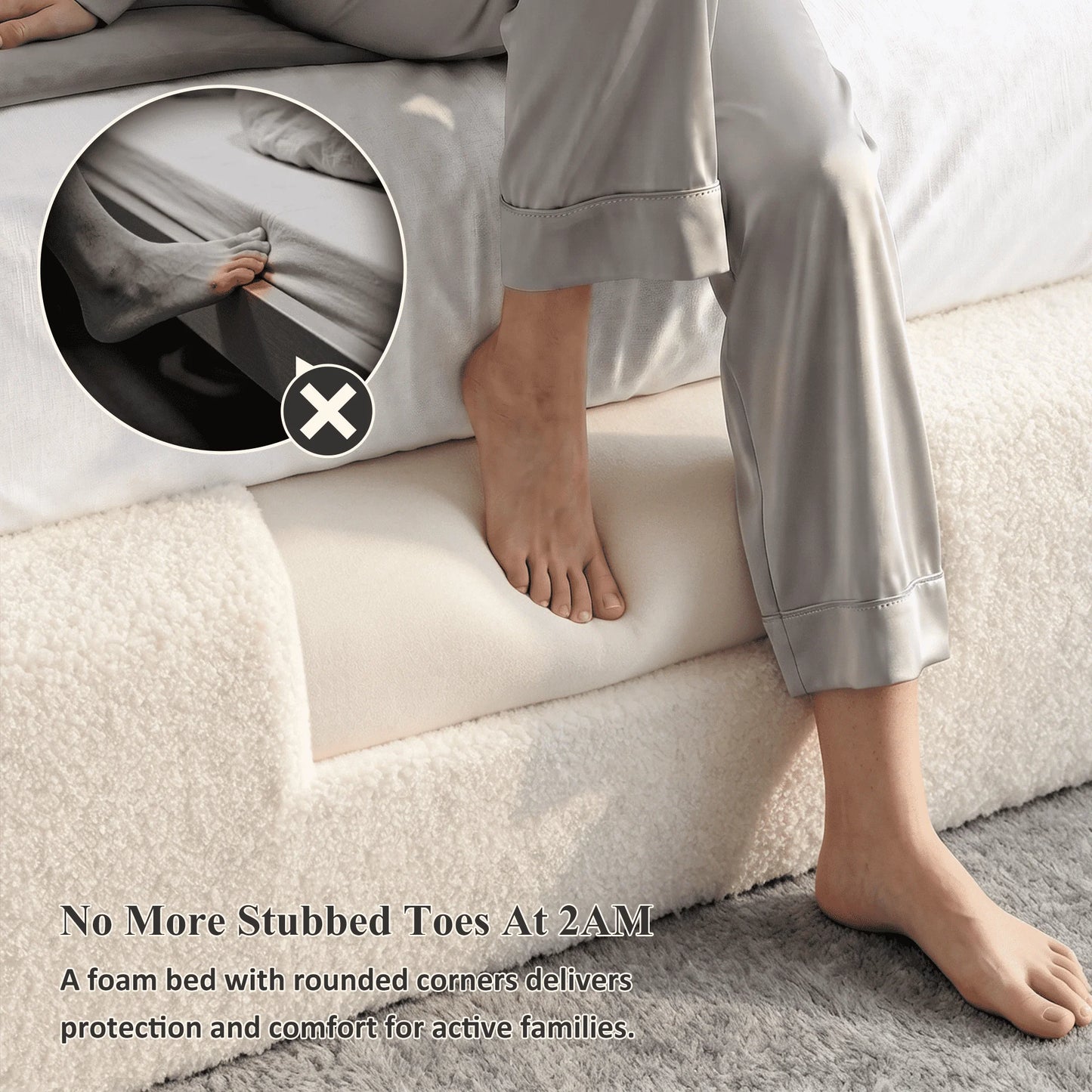 EnHomee Cloud Bed Frame With No Assembly And Noise Free Comfort