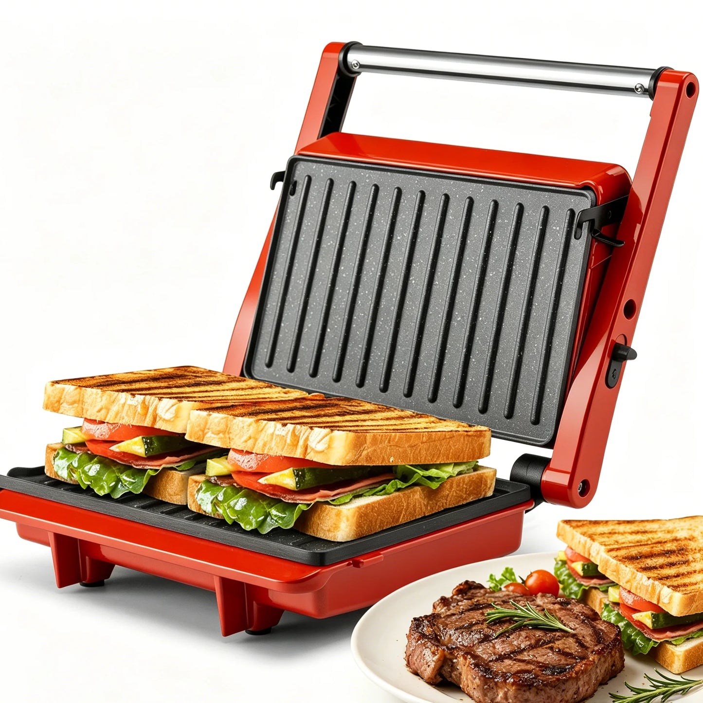 Suslas 1000W Electric Panini Press With Nonstick Plates