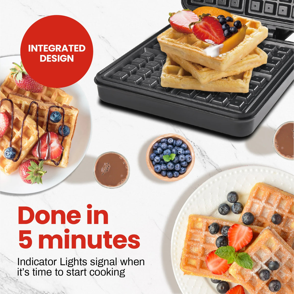 Nonstick Belgian And Classic Waffle Maker With Easy Cleanup