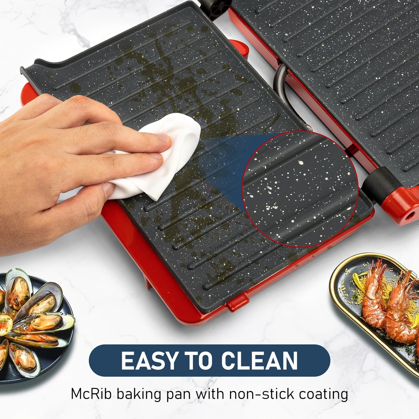 Suslas 1000W Electric Panini Press With Nonstick Plates