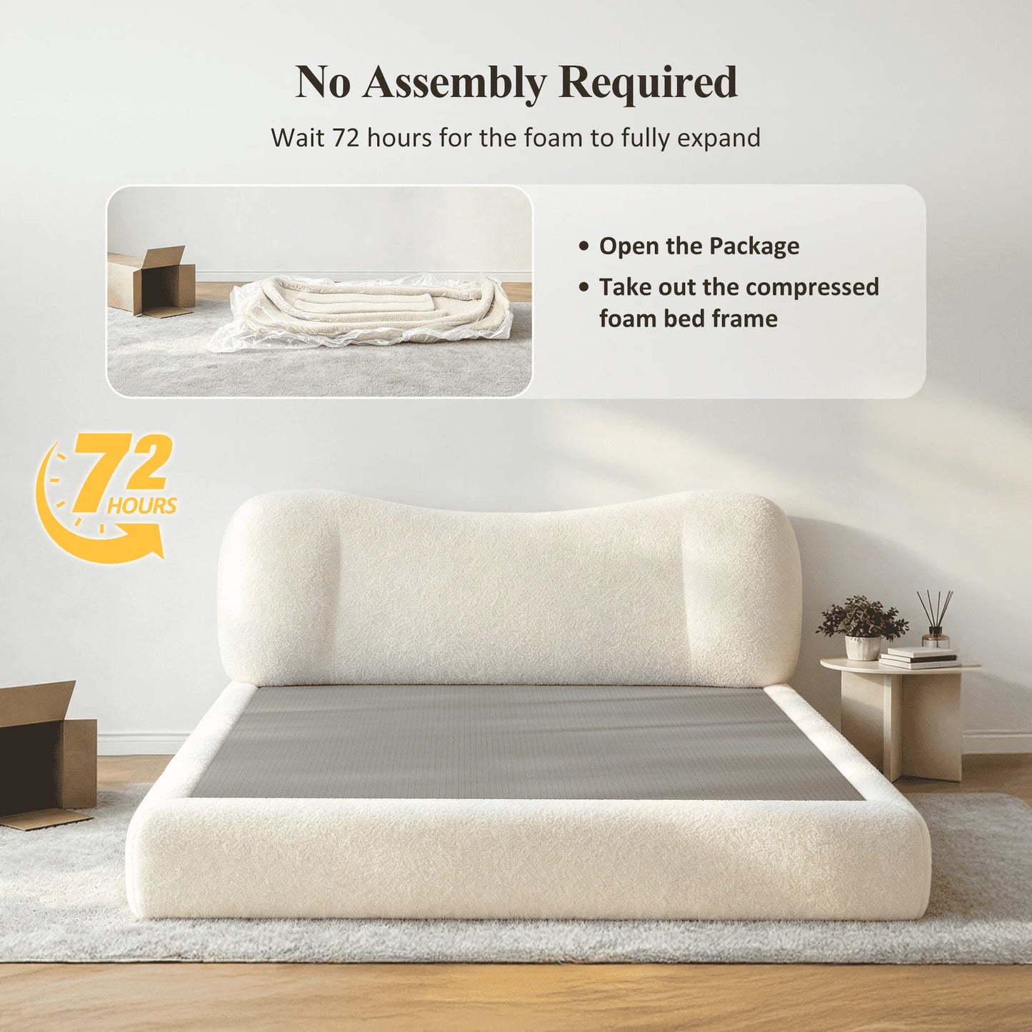 EnHomee Cloud Bed Frame With No Assembly And Noise Free Comfort