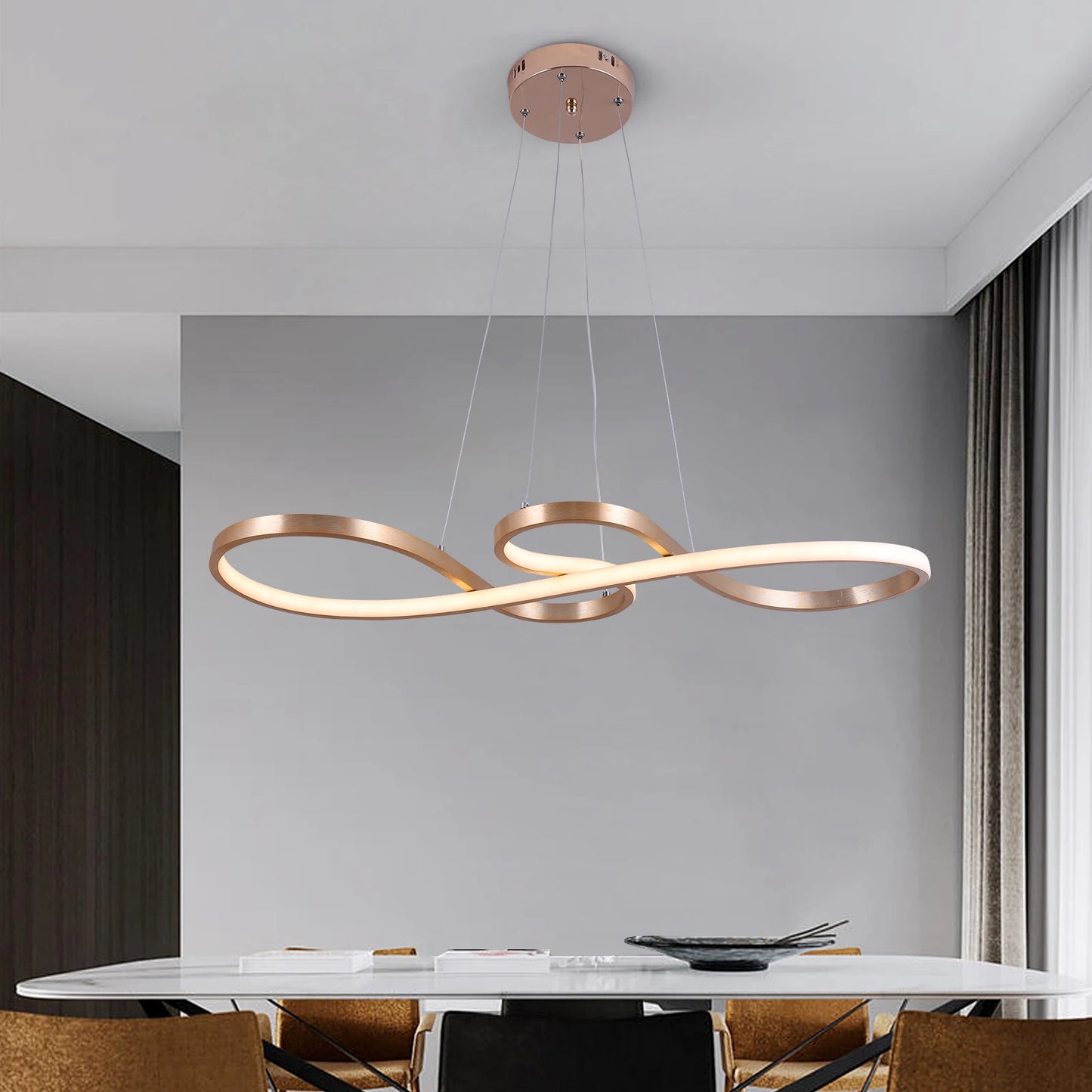 GreeLustr Dimmable LED Acrylic Polished Chrome Pendant Chandelier