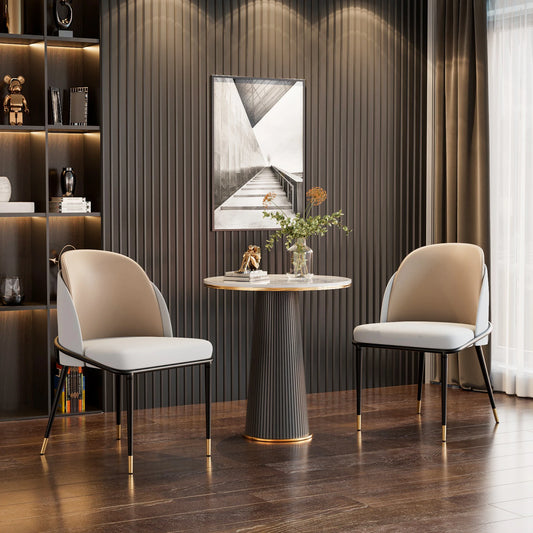 Modern Faux Leather Upholstered Dining Chairs Set Of 2