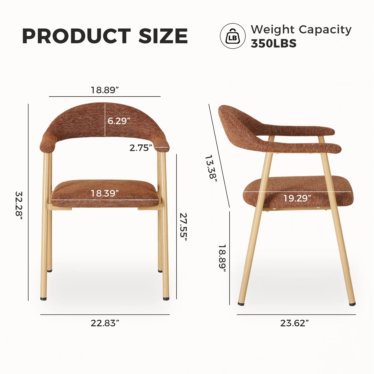 MCQ Ergonomic Office Chair Set Of 2 With Curved Backrest