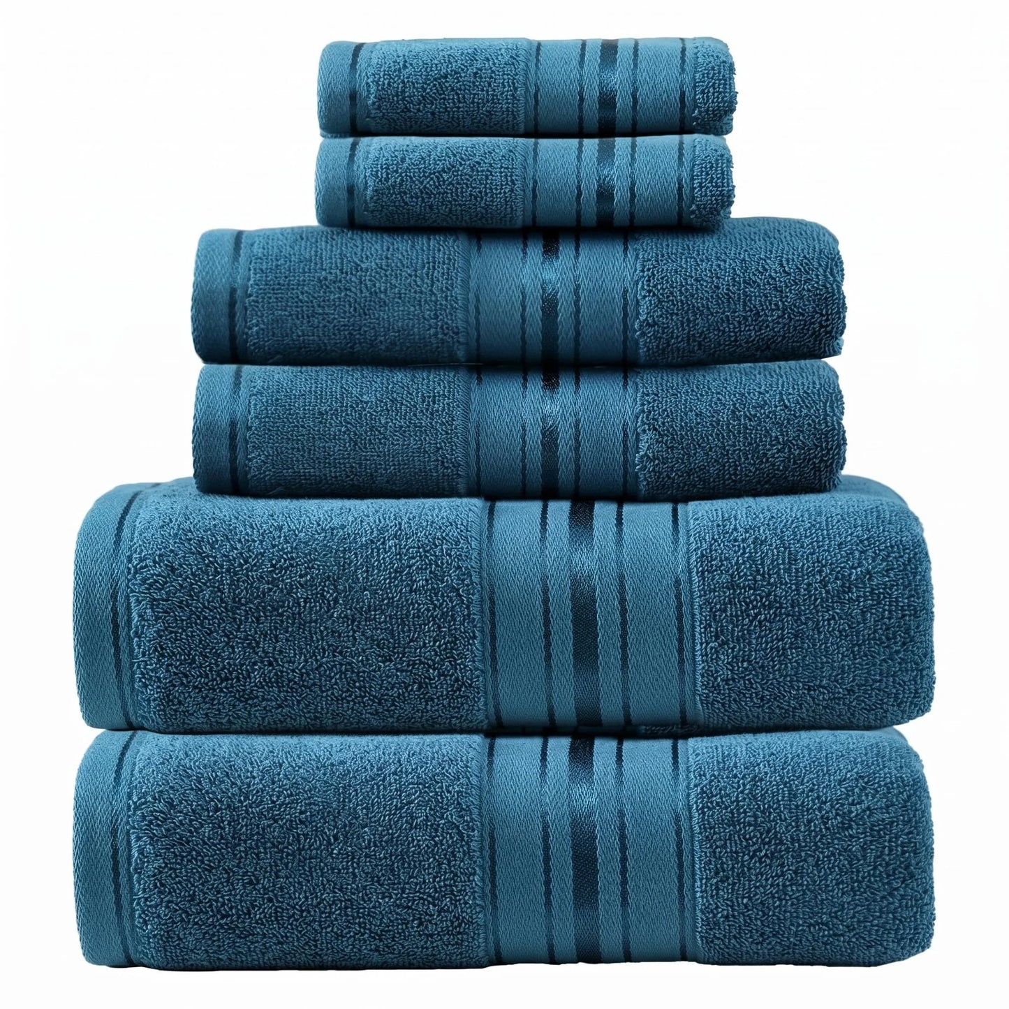 Luxurious 6 Piece Plush Cotton Turkish Bath Towel Set