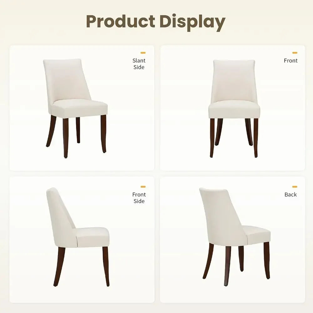 Rubberwood Upholstered Dining Chairs for Home and Kitchen