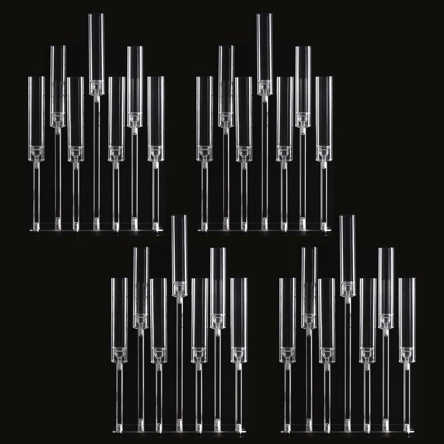 Vincigant 4 Piece 7 Arm Acrylic Candelabra Wedding Party Decor