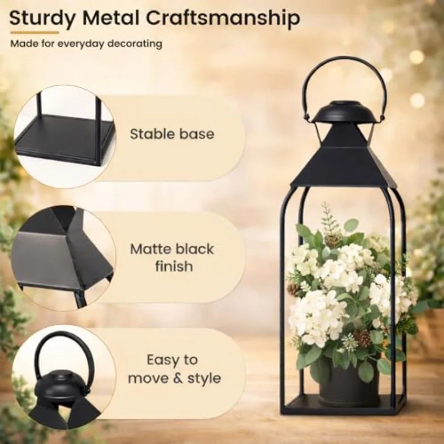 Decorative Metal Farmhouse Lantern Holders For Indoor Outdoor