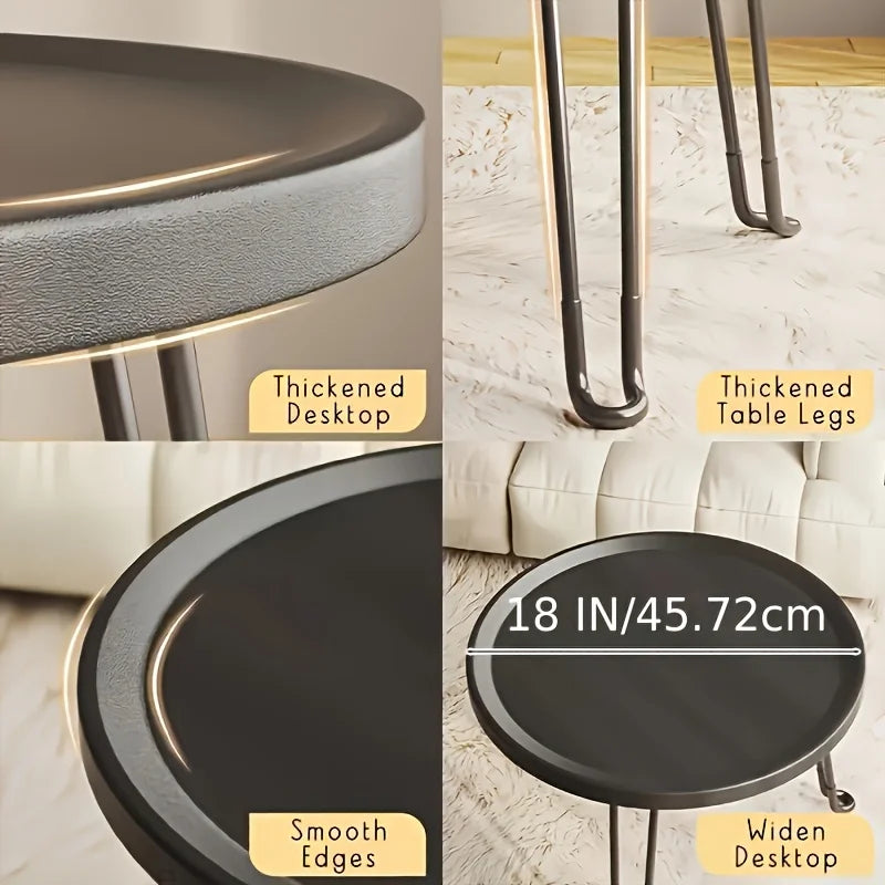 Foldable Metal Round Coffee Table For Living Room And Patios