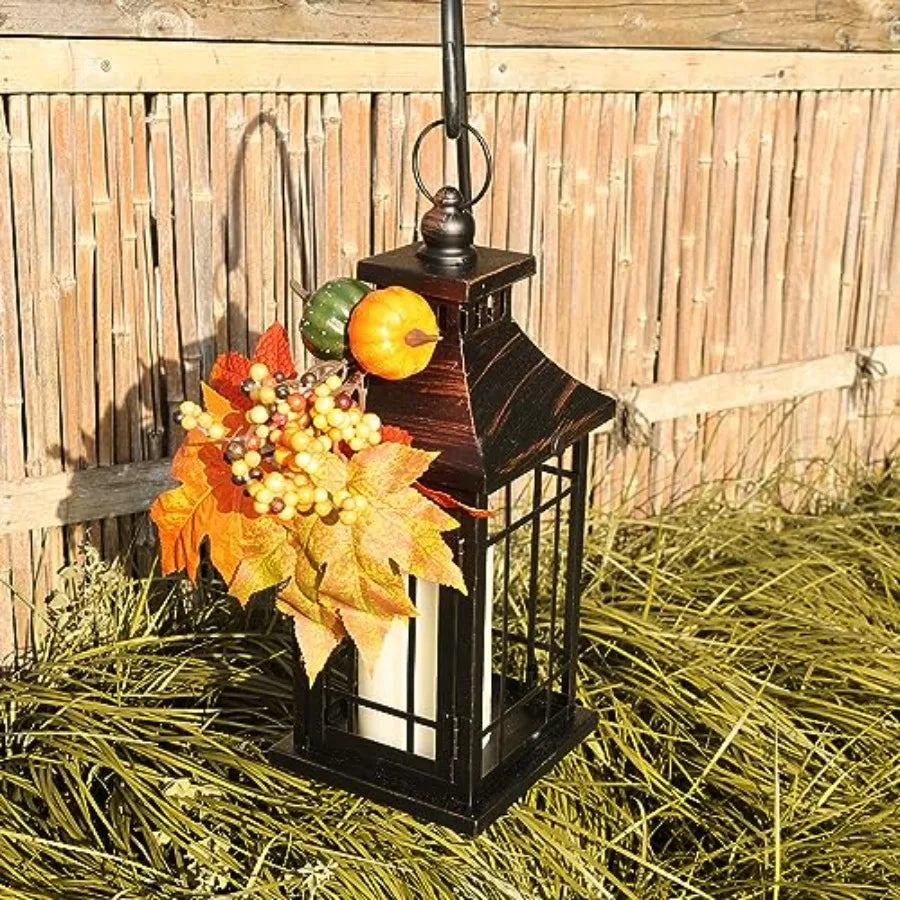Solar Metal LED Candle Lanterns Set For Indoor Outdoor Decor