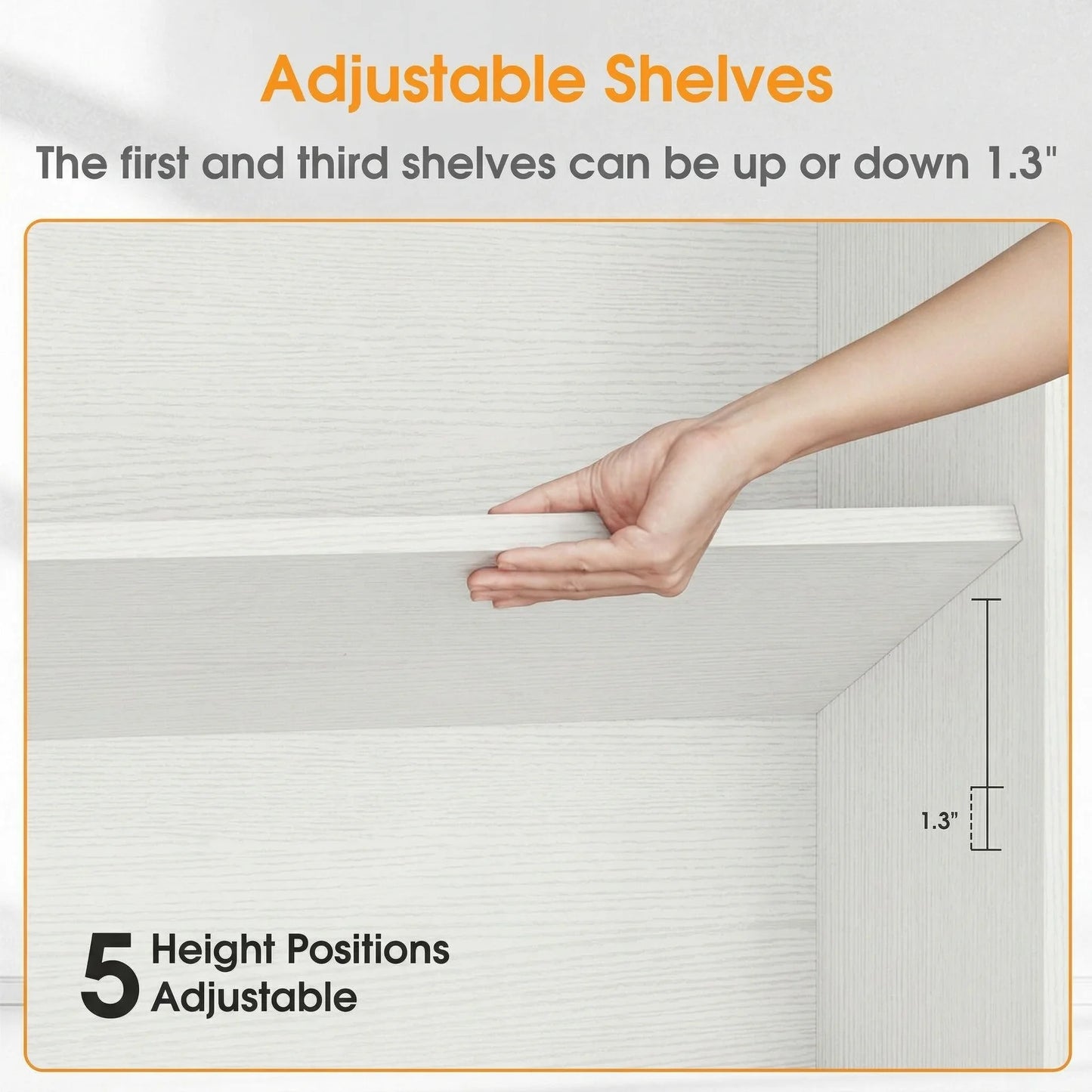MCQ Five Tier Free Standing Wooden Bookshelf With Storage