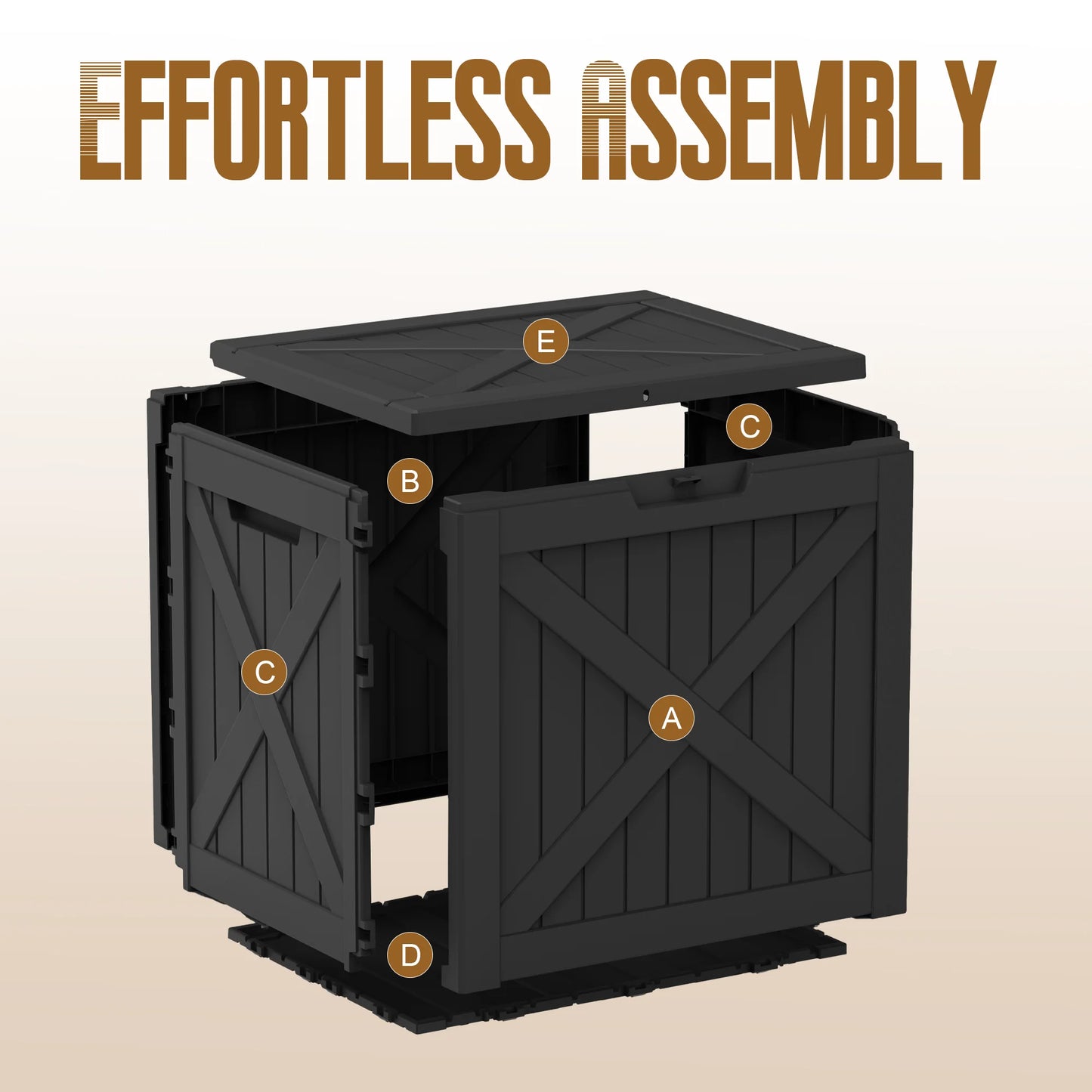 Waterproof Resin Outdoor Storage Box With Lock For Patio Deck