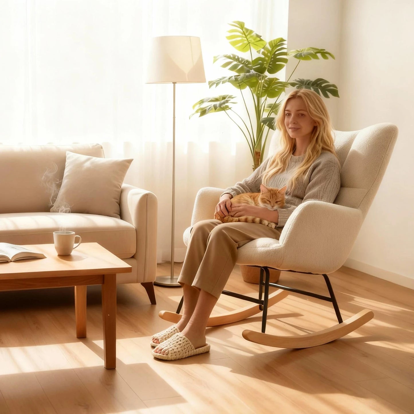 MCQ Metal Frame Office Chair Fleece Cushion And Lumbar Support