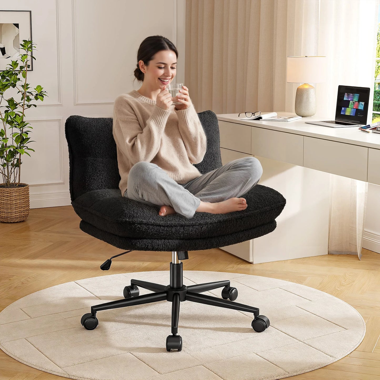 EnHomee Adjustable Height Swivel Reclining Office Desk Chair